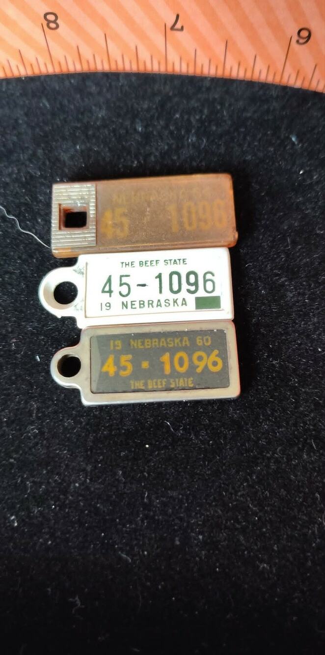 Vintage 3 DAV Disabled American Veterans Idento-Tags 50, 54, 60 Nebraska